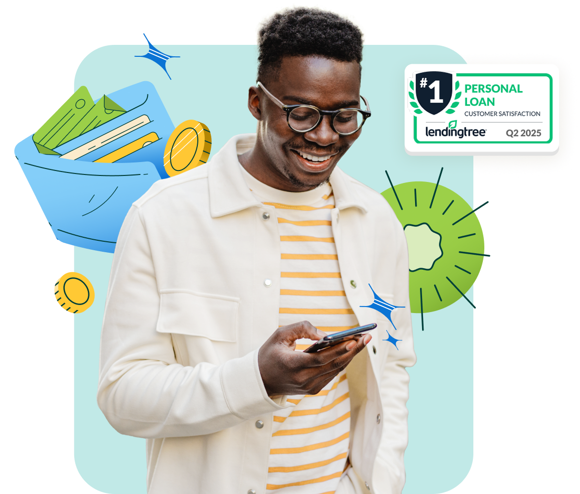 A man checking his rate for an Upstart powered personal loan